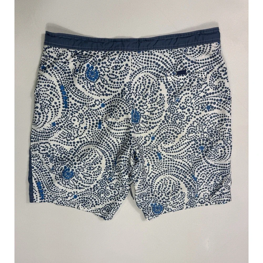 Armani Exchange Swim Trunks Mens Large Blue Geometric Board Shorts Mesh Lined AX